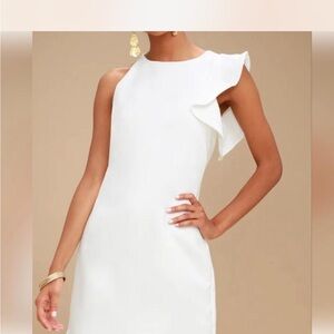 Elegant White Ruffle Dress